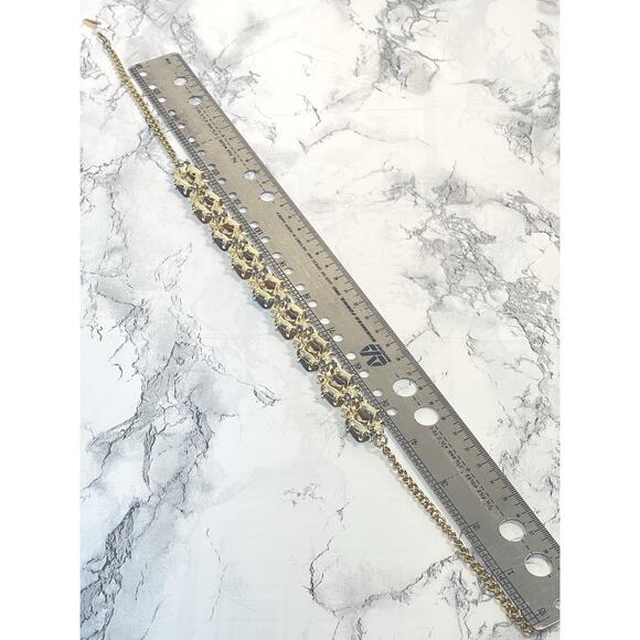 Thermoset Lucite Choker Necklace w AB Stones Tigers Eye Effect Mixed Root Beer - Picture 11 of 12